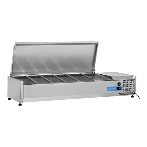 Saladette à poser 6x1/3 GN avec couvercle inox - 712027